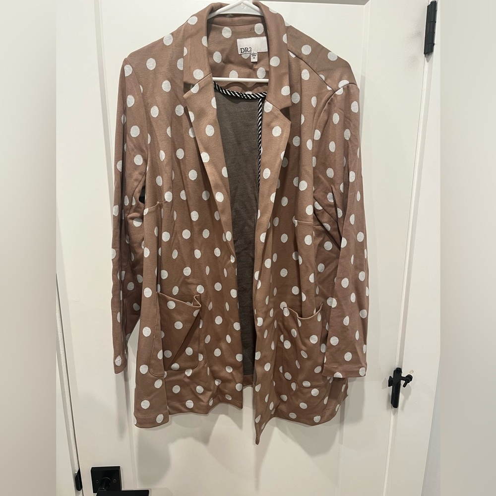DR2 open, polka dot cotton blazer